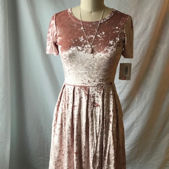 LuLaRoe Dresses & Skirts - NWT Lularoe pink velvet elegant Amelia dress